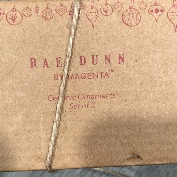 Rae Dunn NIB “Eat, Drink, Be Merry” Christmas Ceramic Ornament Balls by Magenta - Picture 6 of 11